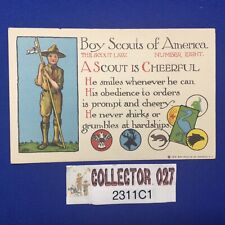 Boy Scout 1913 The Scout Law Post Card #8 A Scout Is Cheerful 2311C1 picture