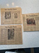 3 Vintage LA TIMes News Papers Incomplete.  picture