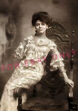 Vintage Old 1920s Photo reprint of African American Black Woman Art Deco Jewelry picture