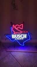 BUSCH LIGHT CCA TEXAS LED BEER BAR SIGN MAN CAVE GARAGE DECOR FISH COASTAL LED picture