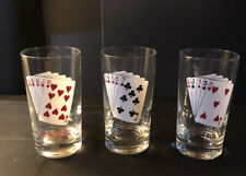 VINTAGE LOT OF (3) HIGHBALL GLASSES CASINO/GAMBLING THEME picture