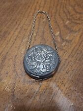 Rare Vintage D.S. Spaulding Co. Sterling Silver Pill Container W/Chain 1878-1922 picture