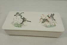 Hyalyn Porcelain Vintage Trinket /smoking Box. Geese,hunting,den,office, mancave picture
