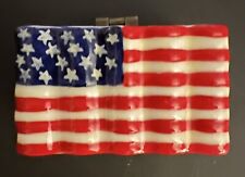Vintage American Flag Waving Hinged Trinket Box - Pre owned picture