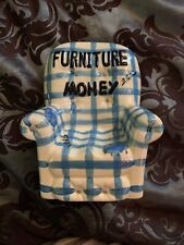 New “Furniture Money” Change Jar Piggy Bank Checkered Chair picture