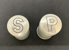 Vtg Set Pair 2 Metal Aluminum Salt Pepper Shakers picture