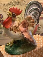 Hand Painted Pottery~Italian Colorful Rooster~Made In Italy~6.25”H X 6”W~Quality picture