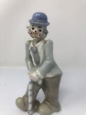 Porcelain 7” Charlie Chaplin Clown With Cane Vintage Collectible Figurine picture