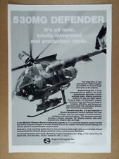 1984 Hughes 530MG Defender Helicopter vintage print Ad picture