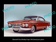 OLD 8x6 HISTORIC PHOTO OF PLYMOUTH FURY HARDTOP 1961 LAUNCH PRESS PHOTO picture