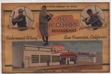 ORIGINAL JOE DI MAGGIO'S RESTAURANT SAN FRANCISCO CAL BASEBALL POSTCARD (1940s) picture