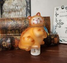 Vintage Night Light - Orange Cat With Fish Necklace - Super Cute picture