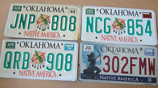 OKLAHOMA NATIVE AMERICA LICENSE PLATES   SET OF 4    BARN FIND    EXP: 1995-2014 picture