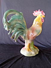 Large Antique Hand Painted Rooster Italy-France Majolica Pottery picture
