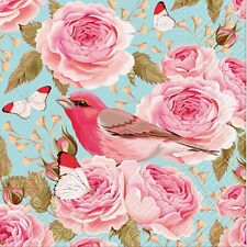 Two Individual Paper Luncheon Decoupage Napkins Rose Bird Flowers Art Craft picture
