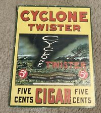 1928 Cyclone Twister Cigar Five Cents Cardboard Sign picture