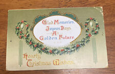 Vintage Christmas Greetings Postcard Hearty Wishes Postmarked 1911 picture