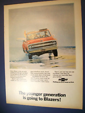 1969 Chevy BLAZER mid-size-mag car/ truck ad- Going Surfing-