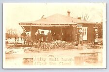 Postcard RPPC Amity Hall Lunch After The Flood Gas Pumps William Penn Highway picture