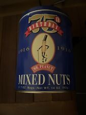 Planters 75th Birthday Mr. Peanut Mixed Nuts Tin 1991, about 6.5