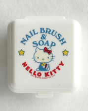 Vintage 1976 SANRIO Hello Kitty Soap Set and Case Nail Brush Missing White picture