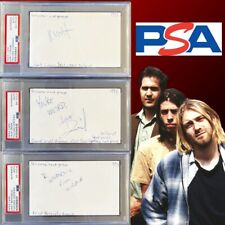 FULL NIRVANA KURT COBAIN SIGNED AUTOGRAPHED INDEX CARDS DAVE GROHL NOVOSELIC PSA picture