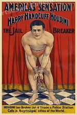 Harry Handcuff Houdini 1900s Vintage Style Escape MagicPoster - 24x36 picture