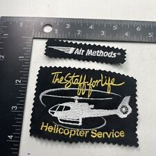 Zig-Zag-Cut-From-Hat AIR METHODS HELICOPTER SERVICE 2 Patch -ish Pieces 32R6 picture