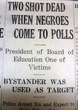 1925 newspapers 2 NEGR0ES SHOT DEAD trying to VOTE in WILLIAMSON West Virginia picture
