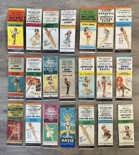 VINTAGE PIN UP GIRLIE MATCHBOOKS LOT of 21 1940s 1950s Front Strike Advertising picture