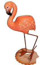 VTG Flamingo Candle Holder Tea Light FIGI Kitsch Kitschy Pink Metal Coastal  picture