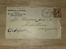 RARE 1880'S MORTON & LOVAN LEAF TOBACCO DEALERS KENTUCKY 2 CENT STAMPED ENVELOPE picture