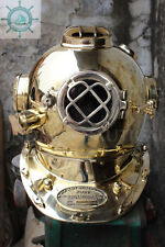 VINTAGE BOSTON MASS SOLID BRASS US NAVY DIVERS DIVING HELMET FULL SIZE halloween picture