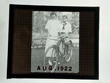 Antique Magic Lantern Glass Slide 1922 Bicycle  #81 picture