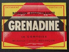 Antique label GRENADINE LA COMTOISE Besançon old label picture