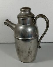 Vintage Federal Solid Pewter teapot coffee pot  Rare Some dings 8.5
