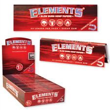 Elements Red 1 1/4 size Rolling paper Slow burn Full Box 25 pack 50 leaves a pk picture
