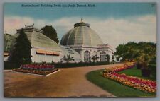 Postcard MI Horticultural Building Belle Isle Park Detroit Michigan C13 picture