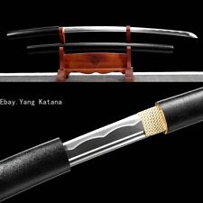 Handmade Black Katana Carbon Steel Blade Japanese Samurai Sharp Sword picture