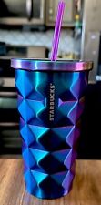 2016 Starbucks Iridescent Purple Oil Slick Pineapple Cold Cup Tumbler 16 Oz picture