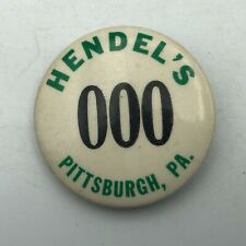 Rare Vintage Hendel's Pittsburgh Skinny Building Employee ID Badge Pinback   D1  picture