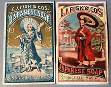 2 Victorian Advertising Trade Cards 1875 Japanese Soap L.I. Fisk & Cos. picture