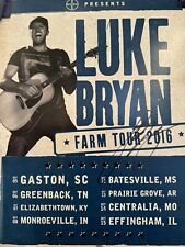 RARE Luke Bryan 2016 Farm Tour Signed Poster picture