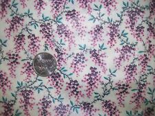 Vintage 70s Glazed Cotton Fabric Small Wisteria Floral Vine Design 2 5/6 yards picture