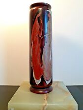 Vintage Vietnamese Decorated Lacquered Wood Vase Signed by Artist Ng. Hữu Sang picture