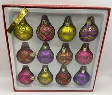 Santa’s World Kurt Adler Set of 12 Mini Glass Christmas Ornaments In the Box picture