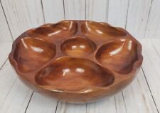 Monkey Pod Lazy Susan Dish Tray Bowl Dip Snacks Hawaii Vintage Turns / Spins picture
