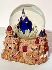 Vintage musical Castle with Merlin Snow Globe plays 
