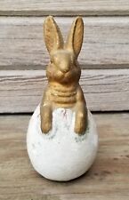 Antique Vintage Rabbit In Egg Germany Easter Composition Candy Container 5
