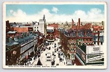 1920s~Boston Mas MA~Scollay Square~Bird's Eye View~Coca-Cola~Antique Postcard picture